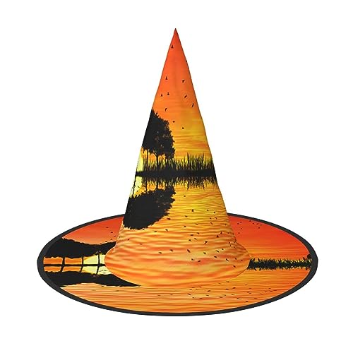 ESASAM Lake Guitar Reflection Halloween Hut, Fun Holiday Headwear For Scary Seasons von ESASAM