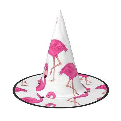 ESASAM Pinker Flamingo-Halloween-Hut, lustige Feiertags-Kopfbedeckung für gruselige Jahreszeiten von ESASAM