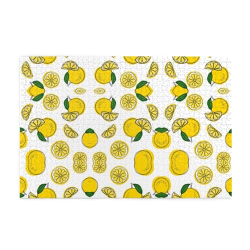 Zitronenfruchtmuster, 1000 Stück Holzpuzzles in Kunststoffboxen, feine Verarbeitung und Haltbarkeit von ESASAM