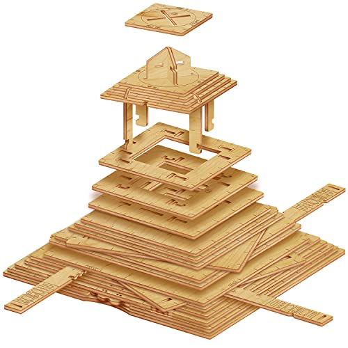 ESC WELT Quest Pyramide 3D Puzzle Game - 3 in 1 Puzzle Box Modellbau Escape Room- Holzpuzzle & Holzrätsel für Ostern - Geschenkbox Knobelspiel - Rätselbox für Kinder und Erwachsene 3D Holzpuzzle von ESC WELT