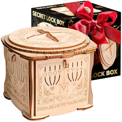 ESC WELT Wooden Secret Lock Box - Kreative Geschenkbox für Geld, Gutscheine, Geschenkkarten - 3D-Holzkastenspiel - Geschenkrätselspiel - Geschenkbox für Jugendliche und Erwachsene - 3D-Holzpuzzle von ESC WELT