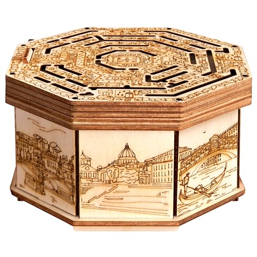 ESC WELT Wooden Secret Maze Box - Kreative Geschenkbox für Geld, Gutscheine, Geschenkkarten - 3D-Holzkastenspiel - Geschenkrätselspiel - Geschenkbox für Jugendliche und Erwachsene - 3D-Holzpuzzle von ESC WELT