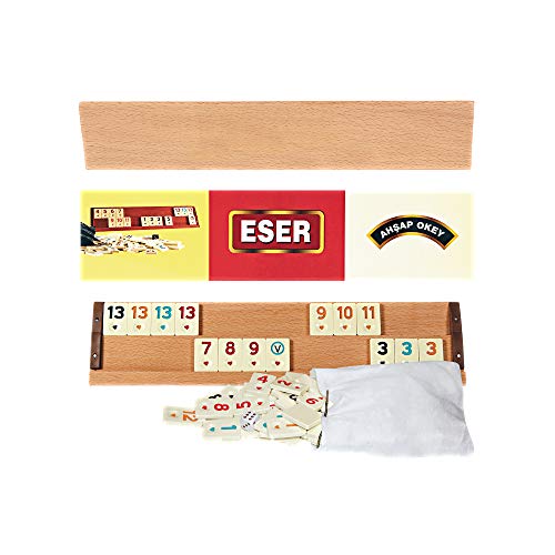 ESER Original Rummy / Okey Ahsap mit MELAMIN Steine Holz Okey TAKIMI Star von ESER