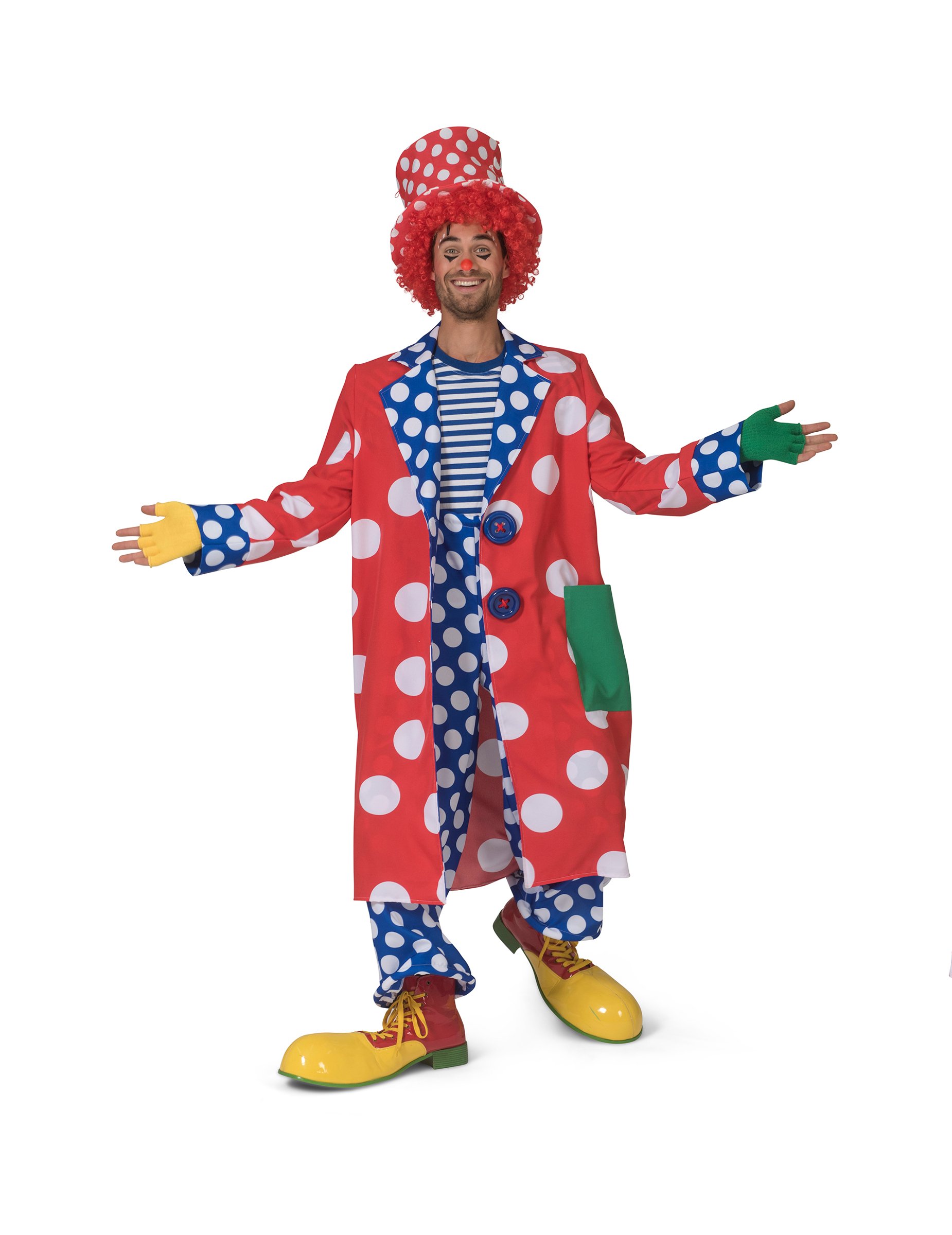 Clown-Mantel für Herren mit Punkten Faschingskostüm bunt von ESPA