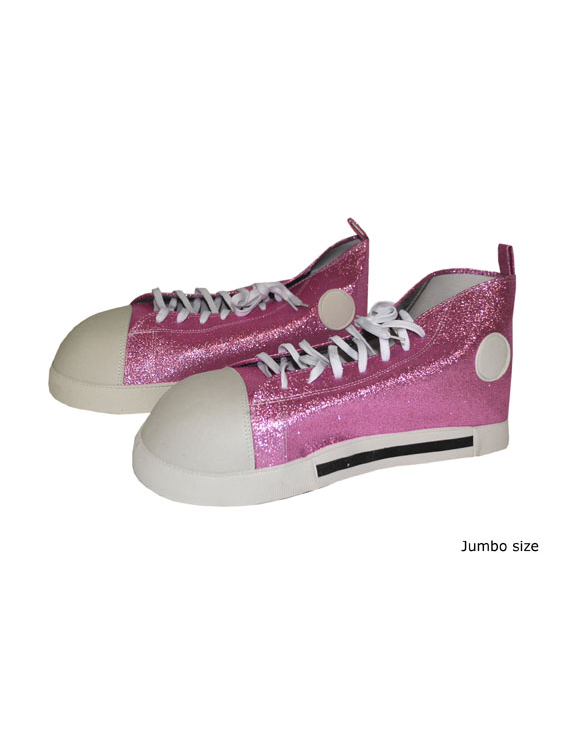 Clownsschuhe mit Glitzereffekt Clown-Damenschuhe rosa-weiss von ESPA