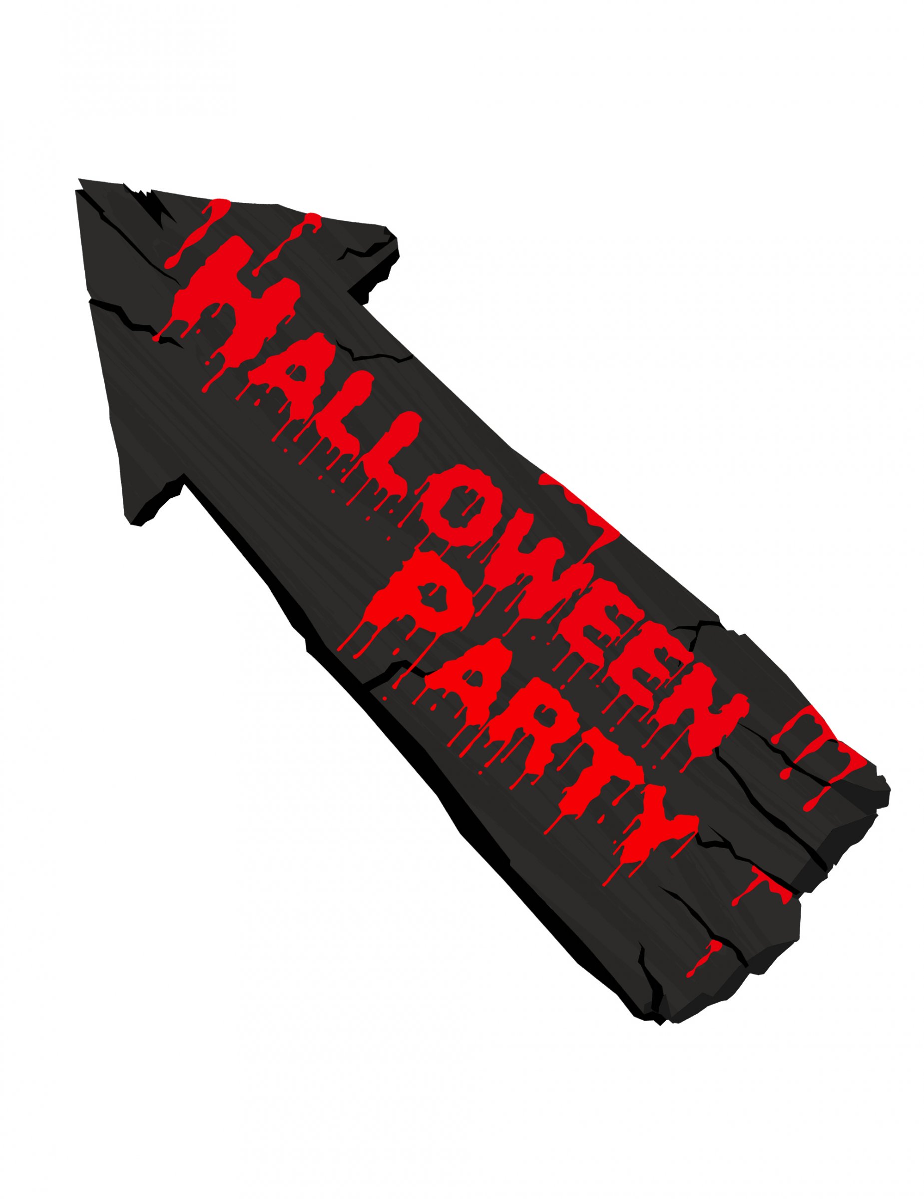 Halloween-Schild Wegweiser braun-orange-schwarz 57x17 cm von ESPA