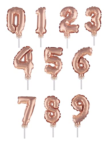 Zahlenballons Kuchenaufsatz Partydeko roségold 12,7 cm von ESPA