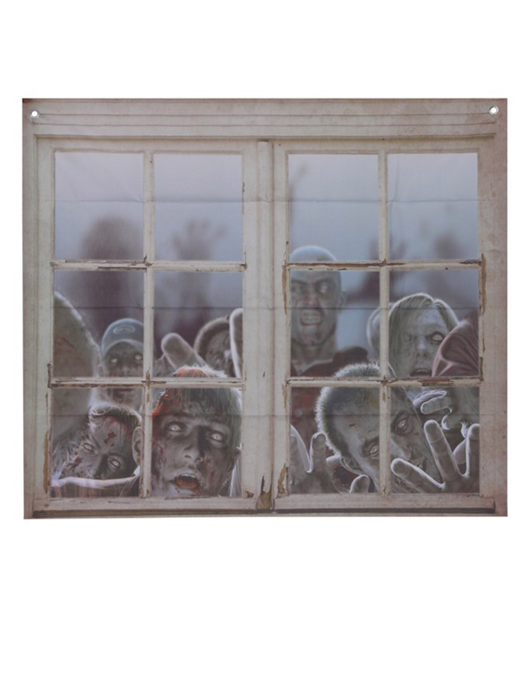 Zombie-Fensterdeko Partydeko Halloween grau 80x90 cm von ESPA