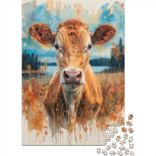 Cute Little Kuh Puzzle 1000 Teile,Puzzle Für Erwachsene, Impossible Puzzle, GesKükenlichkeitsspiel Für Die Ganze Familie,Puzzle Farbenfrohes,Puzzle-Geschenk,RaumdekoRatteion Puzzel 1000pcs (75x50cm) von ESPLJQRYX