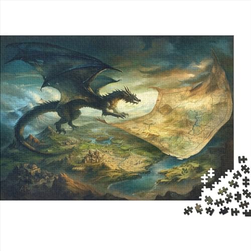 Drache Puzzle 1000 Teile Puzzle Erwachsene Schwieriges Schwer Puzzle Für Erwachsene Und Kinder Ab 14 Jahren Puzzel 1000pcs (75x50cm) von ESPLJQRYX