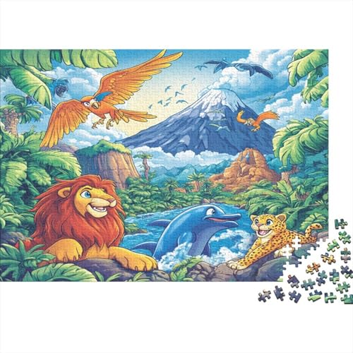 Dschungeltiere Puzzlespiel 1000 Teile Für Erwachsene, Einzigartige Kunstwerke Und Vorlage - Geburtstagsgeschenk - Spaßige Puzzles Mit Überraschung Von Puzzle in A Bag Puzzel 1000pcs (75x50cm) von ESPLJQRYX