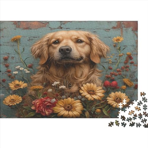 Golden Retriever Puzzlespiel 1000 Teile Erwachsene -Puzzle 1000 Stück Spiel Puzzles Für Erwachsene Kinder Puzzle Erwachsenen Puzzlespiel Puzzel 1000pcs (75x50cm) von ESPLJQRYX