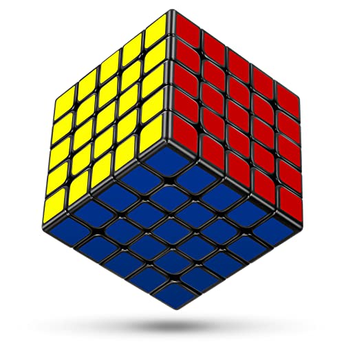 ESSALOO 5x5 Zauberwürfel Speed Cube, Langlebiger Professioneller 5x5x5 Magischer Würfel Schwarz, 3D Twist Brain Puzzle Game SpeedCube, Geschenkartikelfür Jungen und Mädchen von ESSALOO