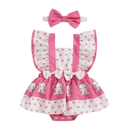 ESSECMBS Strampler Neugeborenes Strampler Neugeborenes Kleid Zeremonie Neugeborenes Kleid Prinzessin Tutu Mädchen Kleidung Baby Elegant Taufanzug Neugeborene Mädchen (Rosa, 9-12 Monate) von ESSECMBS