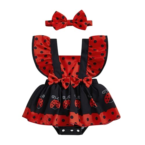 ESSECMBS Strampler Neugeborenes Strampler Neugeborenes Kleid Zeremonie Neugeborenes Kleid Prinzessin Tutu Mädchen Kleidung Baby Elegant Taufanzug Neugeborene Mädchen (Rot, 3-6 Monate) von ESSECMBS