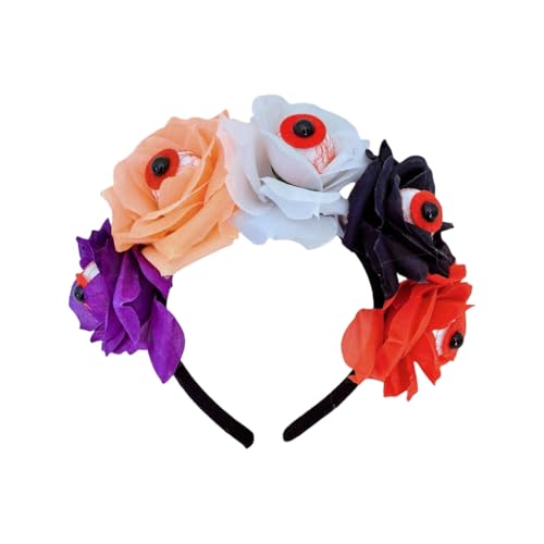 ESTCNK Blutiger Augapfel Stirnband Mädchen Hexe Kopfbedeckung Augapfel Dunkle Blume Maskeraden Halloween Braut Hexe Party von ESTCNK