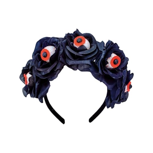 ESTCNK Blutiger Augapfel Stirnband Mädchen Hexe Kopfbedeckung Augapfel Dunkle Blume Maskeraden Halloween Braut Hexe Party von ESTCNK