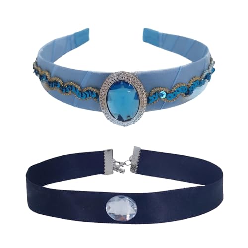 ESTCNK Eye Catching Princess Kunstperlen Stirnband Choker Set für Mädchen Spiel Festival Feier Requisiten von ESTCNK