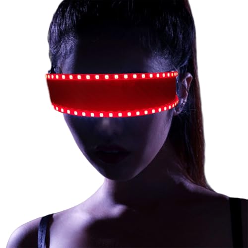 ESTCNK LED-Visierbrille mit mehreren Beleuchtungsmodi, coole Halloween-Sonnenbrille von ESTCNK