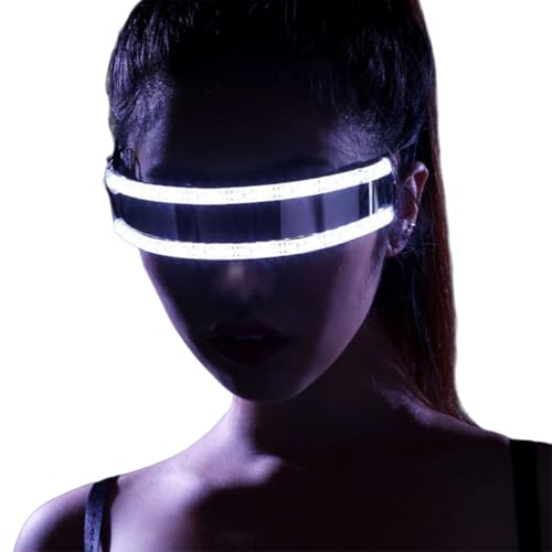 ESTCNK LED-Visierbrille mit mehreren Beleuchtungsmodi, coole Halloween-Sonnenbrille von ESTCNK