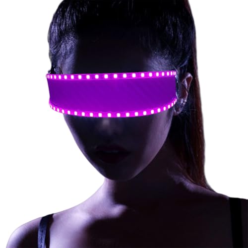 ESTCNK LED-Visierbrille mit mehreren Beleuchtungsmodi, coole Halloween-Sonnenbrille von ESTCNK