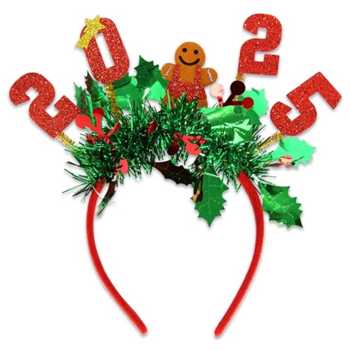 ESTCNK Weihnachts-Kopfschmuck, Urlaubskostüm, buntes Stirnband mit Cartoon-Glocken und Socke für Partys von ESTCNK