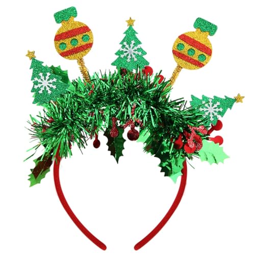 ESTCNK Weihnachts-Kopfschmuck, Urlaubskostüm, buntes Stirnband mit Cartoon-Glocken und Socke für Partys von ESTCNK