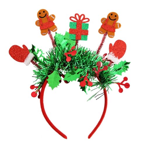 ESTCNK Weihnachts-Kopfschmuck, Urlaubskostüm, buntes Stirnband mit Cartoon-Glocken und Socke für Partys von ESTCNK