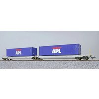 ESU 36544 H0 Taschenwagen Sdggmrs 37 84 499 3 232-6 mit Container APHU 689909 + APHU 690465, AAE, Ep. VI von ESU