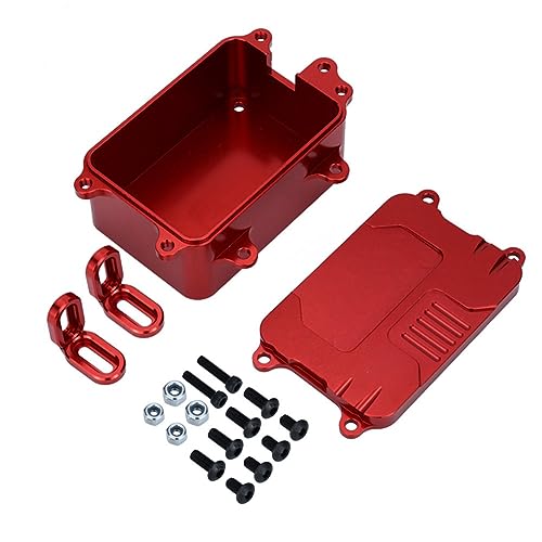 ESUSO Metall Empfänger Box ESC Box Upgrade Ersatzteile Zubehör Fit für SCX10 1/10 RC Kettenfahrzeug Rot von ESUSO