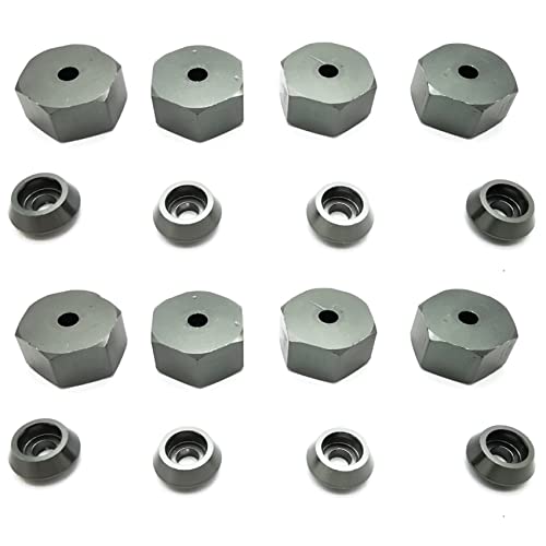 ESUSO Metall-Kombinator-Radnaben-Sechskant-Adapter für D12 C24 C34 B24 B36 MN D90 D99 RC-Autoteile, Titan-Farbe, 8 Stück von ESUSO