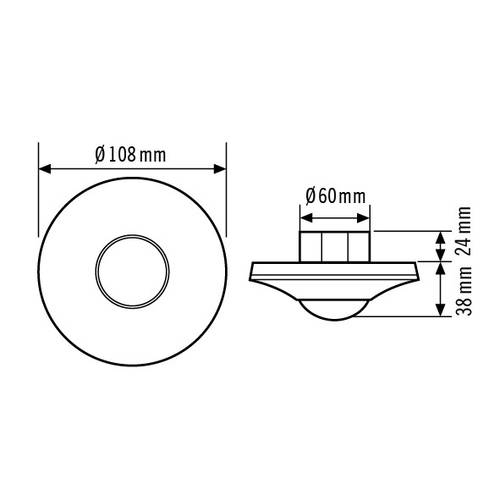 ESYLUX EP10055553 Decken-Präsenzmelder Schwarz IP20 von ESYLUX