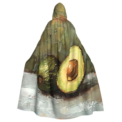 ETASUIOL Avocado-Druck, Halloween-Kapuzenumhang, volle Länge, Kapuzenumhang, Cosplay-Umhang, Hexenumhang, Kostüm von ETASUIOL