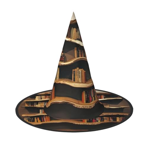 ETASUIOL Lustige Bücherregal-Kollektion und Leiter-Druck, Zauberer-Halloween-Hüte, unverzichtbar, bequem, leicht und faltbar von ETASUIOL