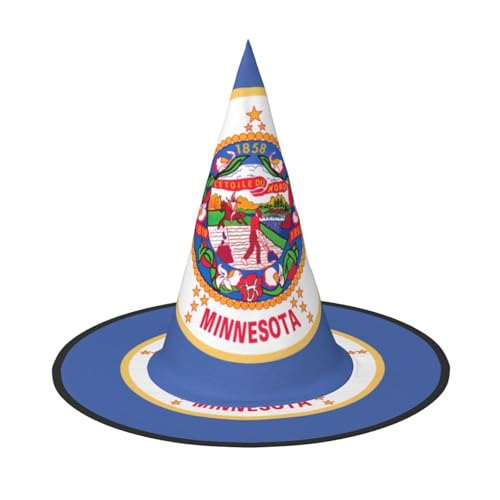 ETASUIOL Minnesota State Flag Print Wizard Halloween Hats Essential Halloween Comfortable,Lightweight And Foldable Witch Hats von ETASUIOL