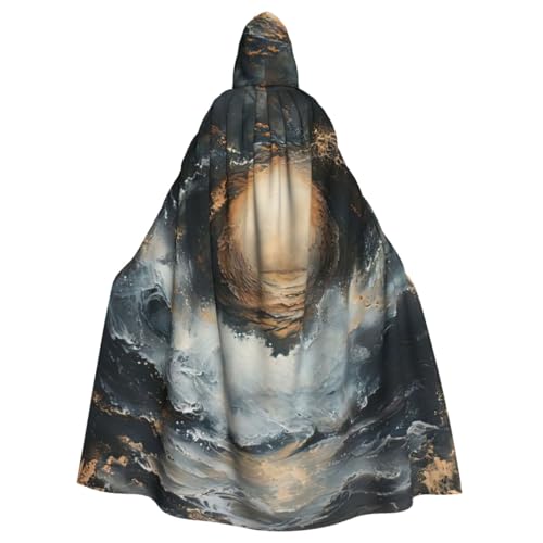 ETASUIOL Within The Tides Print Halloween Hooded Cloak Full Length Hooded Cape Cosplay Cloak Witch Cloak Cloak Costume von ETASUIOL