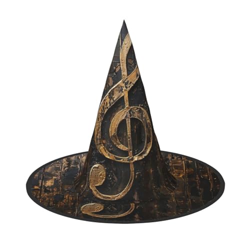 ETASUIOL Zauberer-Halloween-Hüte mit Musik-Symbol-Druck, unverzichtbar, bequem, leicht und faltbar von ETASUIOL