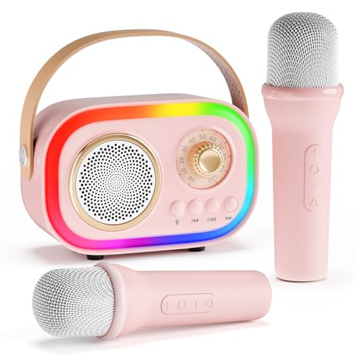 ETPARK Karaoke Maschine mit 2 Mikrofon für Kinder Erwachsene,Bluetooth Karaoke Maschine mit LED Und Stimme wechselndeEffekte,3-18Jahre Mädchen und Jungen Geschenke Spielzeug für Geburtstag Weihnachten von ETPARK