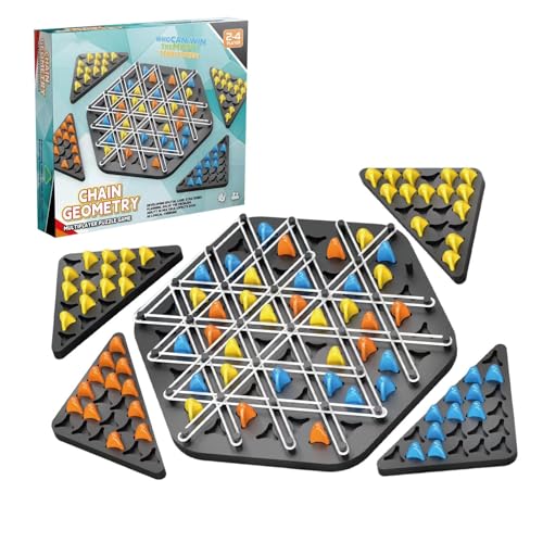 1PCS Triggle Spiel, ABS Lustiges Ketten-Dreieck-Spiel, Gummiband Dreieck Brettspiel, Klassisches Strategie-Steckbrettspiel Zum Sammeln, Strategie-Steckbrettspiel Für Familienfeiern Mit Kindern von ETUCYNG