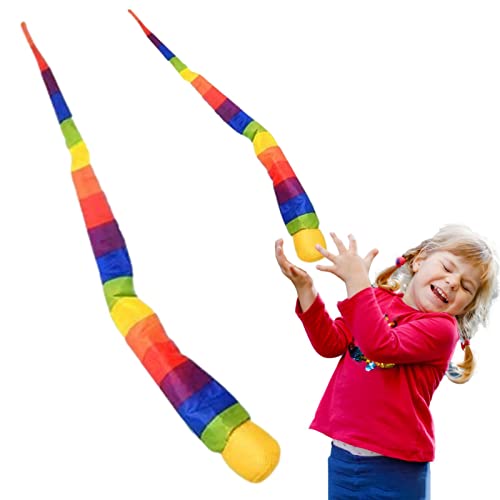 62cm Rainbow Catch Tail Balls, 2 St Regenbogen Interaktive Schweifball, Kometenball Mit Schweif Farbig, Kinder Interaktive Kometenball, Kometenball Schweifball Kinder Schweif Ball, Farbe Zufällige von ETUCYNG