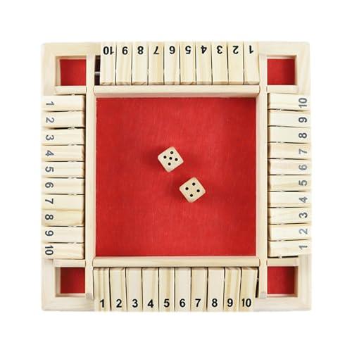 8.54x8.54 Zoll Shut The Box Spiel, Shut The Box Würfelspiel, 4 Spieler, Würfelspiel Holz, Brettspiel Aus Holz, Mathematik Lernspielzeug, Strategiespiel Für Erwachsene, Traditionelle Kneipenspiele von ETUCYNG