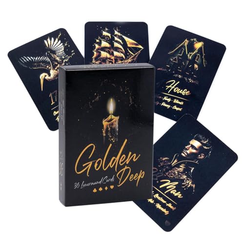 9x6.2cm Fortune Golden Deep Lenormand Tarot, Tarot Wahrsagerei Orakelkarten, Fortune Golden Deep Lenormand Tarot Wahrsagerei Orakelkarten, Tarotkarten-Geschenk Für Tarot-Liebhaber von ETUCYNG