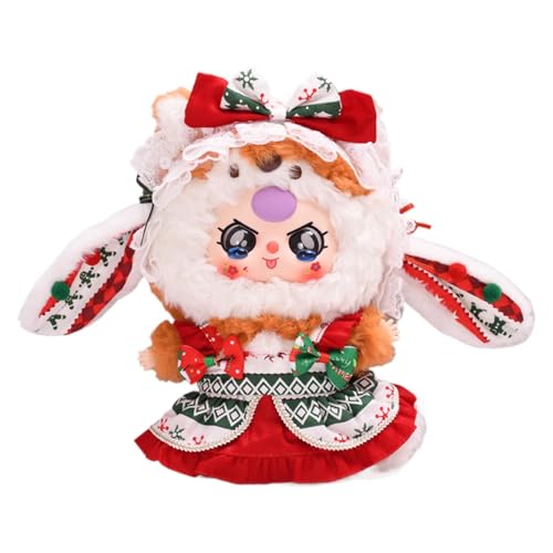 ETUCYNG 20 cm Plüschpuppenkleidung,20 cm Puppenkleidung,Cartoon-Puppenkleidung | Weihnachtsthema-Kleid-Stirnband-Kleidung für Stoffpuppen, Plüschpuppen-Anziehkleidungs-Outfit von ETUCYNG