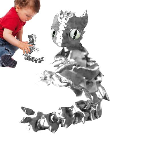 ETUCYNG 3D-gedruckte Tiere,3D-Gedruckter Drache | Winziger 3D-Gedruckter artikulierter Tierdrache - Flexible Gelenke, Heimdekoration, Desktop-Haustier, artikulierter künstlicher Kristalldrache für von ETUCYNG