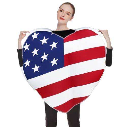 ETUCYNG 4. Juli Kostüm, 4. Juli Patriotisches Kostüm - Patriotische Halloween-Party-Verkleidung - Lustiges Unabhängigkeitstag-Outfit, Bühnenkostüm für Damen und Herren von ETUCYNG