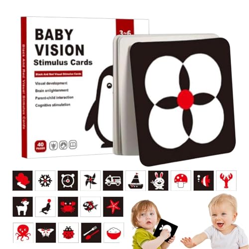 ETUCYNG Baby visuelle Stimulationskarten, Baby Vision Stimulation - Kleinkindlernkarten hoher Kontrast - Frühe pädagogische visuelle sensorische Stimulation Lernaktivität Flitzer für Kinder 0-3 von ETUCYNG