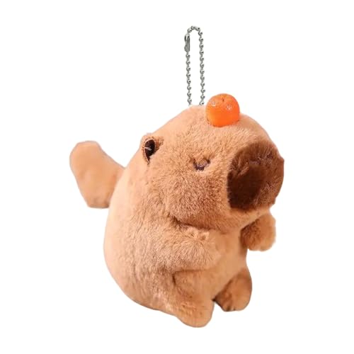 ETUCYNG Capybara Stofftier, Capybara Anhänger, Realistisches Capybara-Kuscheltierspielzeug, Stofftier-Schlüsselanhänger, Rucksack-Schlüsselanhänger, interaktives Plüschtier für Mädchen von ETUCYNG