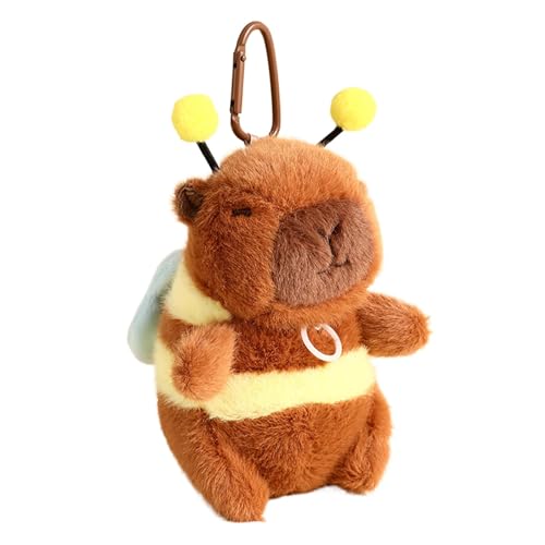 ETUCYNG Capybara Stofftier, Capybara Biene Plüsch - Kreatives Capybara-Bienen-Stofftier,Multifunktionale Tierplüschtiere, tragbarer Taschenanhänger für Rucksack, Schultasche von ETUCYNG