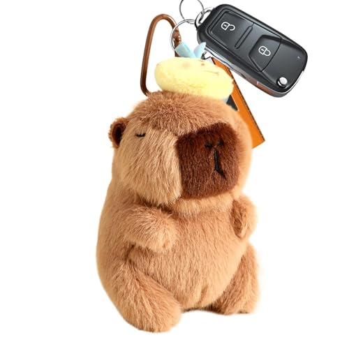 ETUCYNG Capybara Stofftier, Capybara Taschenanhänger - Cartoon-Kinder-Stoffornamente - Multifunktionale Tierplüschtiere, tragbarer Taschenanhänger für Rucksack, Schultasche von ETUCYNG