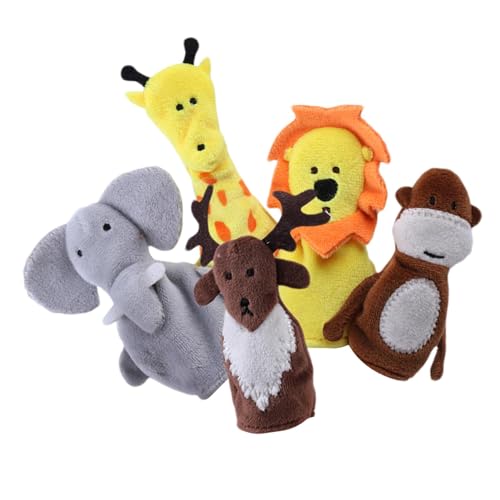 ETUCYNG Fingerpuppen für Kleinkinder,Fingerpuppen für Kinder | 5 Stück Tierplüschpuppen - Weiches Plüsch-Fingerpuppenspielzeug für Kinder, Lernhilfe für die Geschichte, Mini-Plüschfiguren-Spielzeug von ETUCYNG
